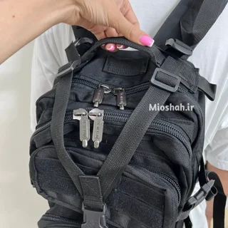 نمای نزدیک کوله پشتی تاکتیکال مردانه مشکی | کد TAC4525