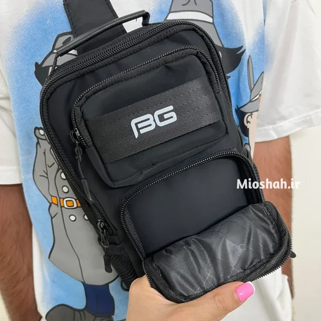 جیب جلویی بادی بگ اسپرت مردانه مشکی کد BG2030