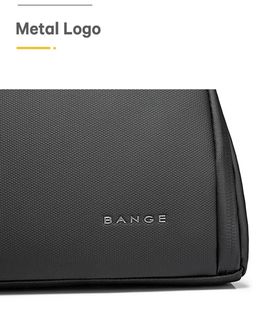 لوگوی برند کیف دستی مردانه ضدآب BANGE مدل BG-22196 مشکی