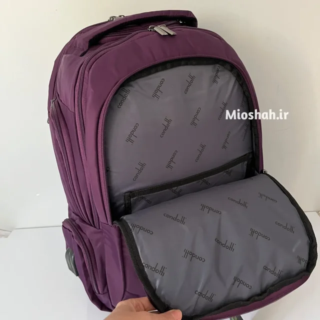 جیب های متعدد کوله پشتی بنفش Roncato کد BP8001