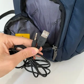 پورت usb کوله مسافرتی سورمه ای  Roncato کد BP8001