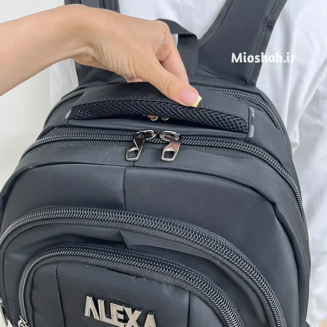 دستگیره نرم کوله پشتی دانشجویی پسرانه Alexa رنگ مشکی
