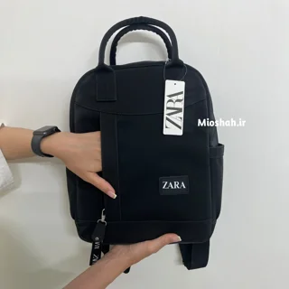 کوله دانشجویی زنانه آویزدار | کد ZARA8002 - جیب جلویی