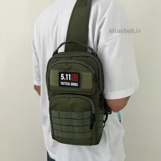 بادی بگ تاکتیکال سبز چریکی و مشکی - کد tac511